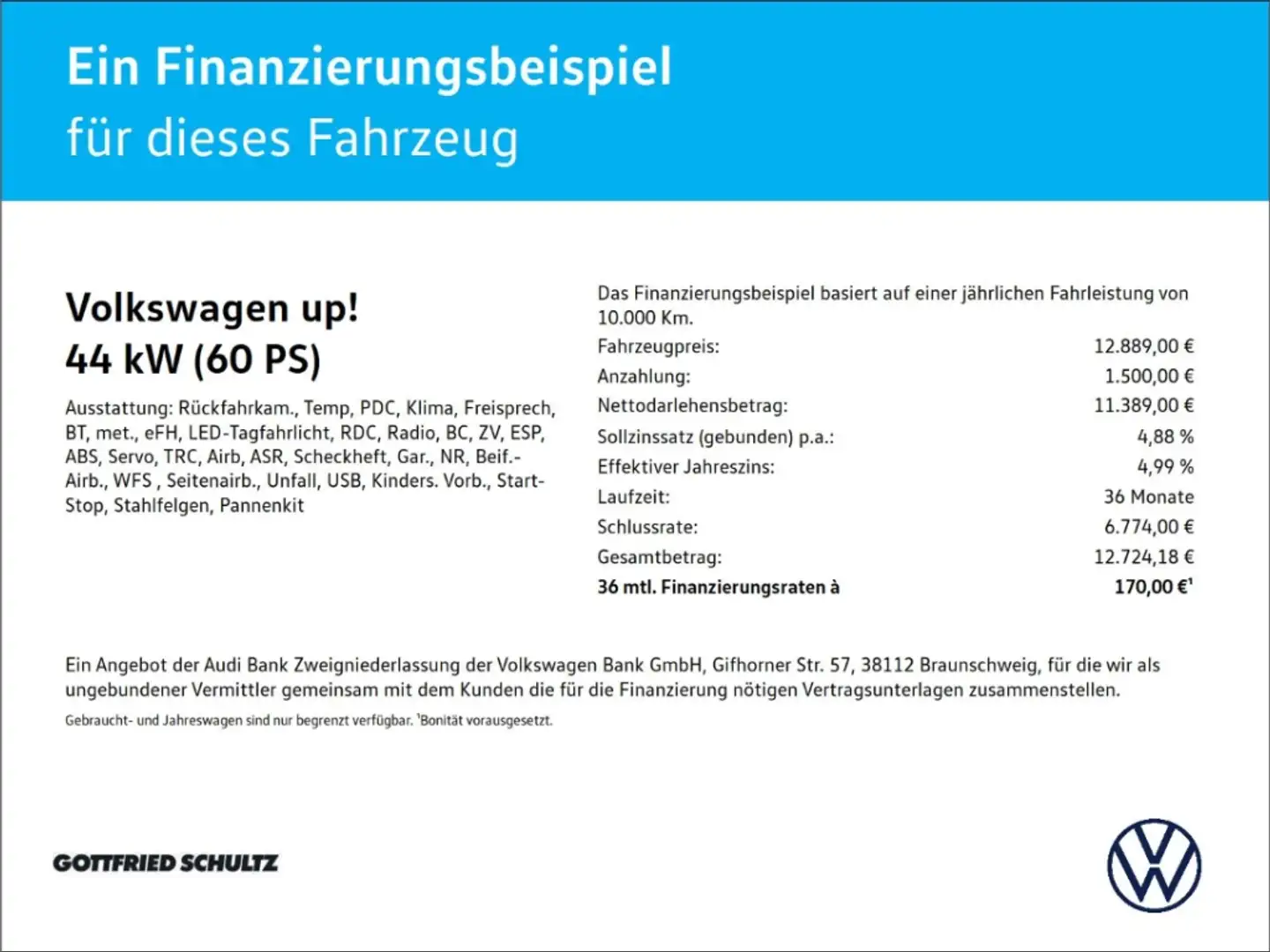 Volkswagen up! 1.0 TSI KAMERA PARK ASSIST GRA LED Garantie Basis Schwarz - 2