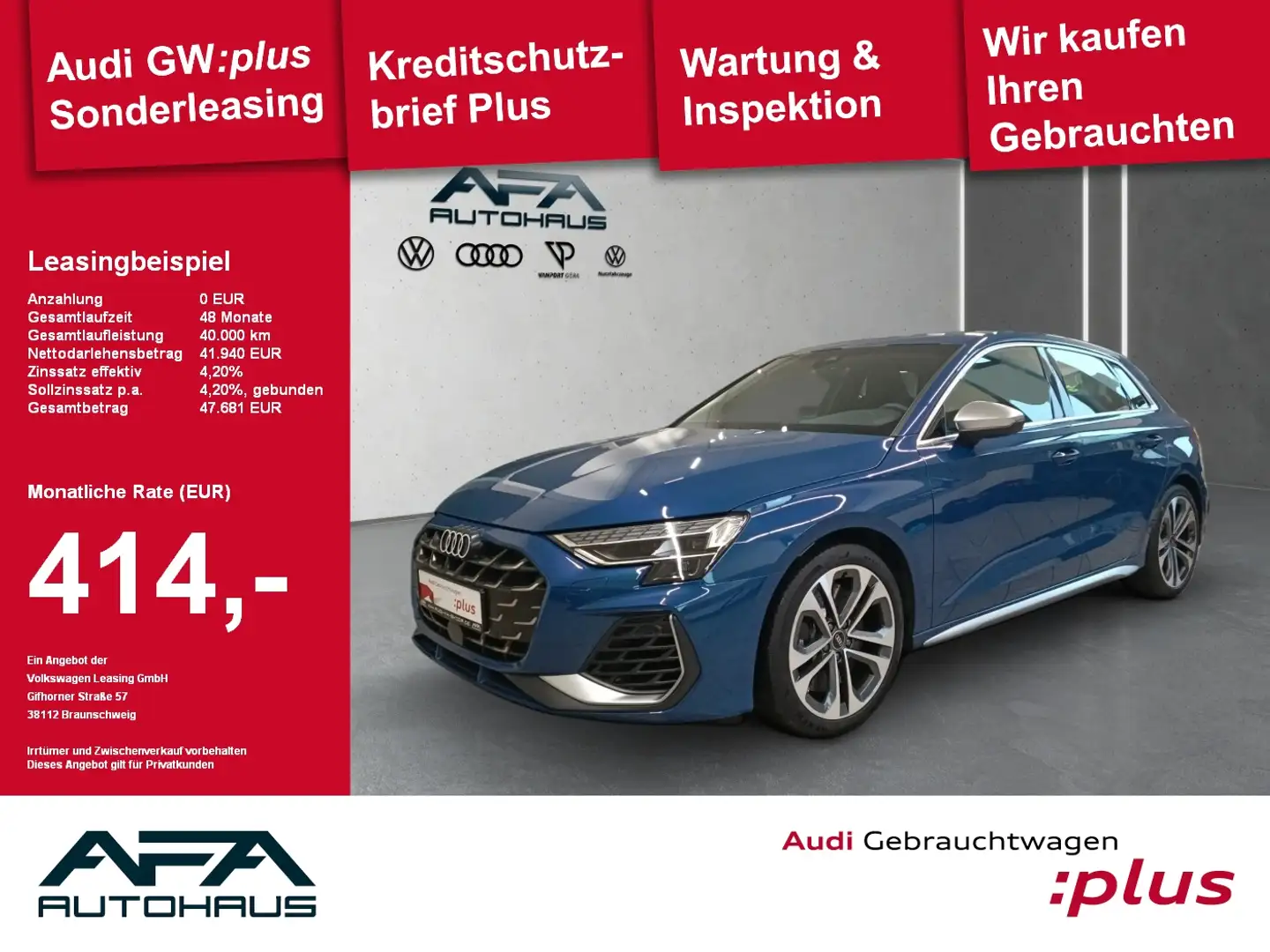Audi S3 Sportback TFSI quattro S tronic Facelift*S-Ledersi Blauw - 1