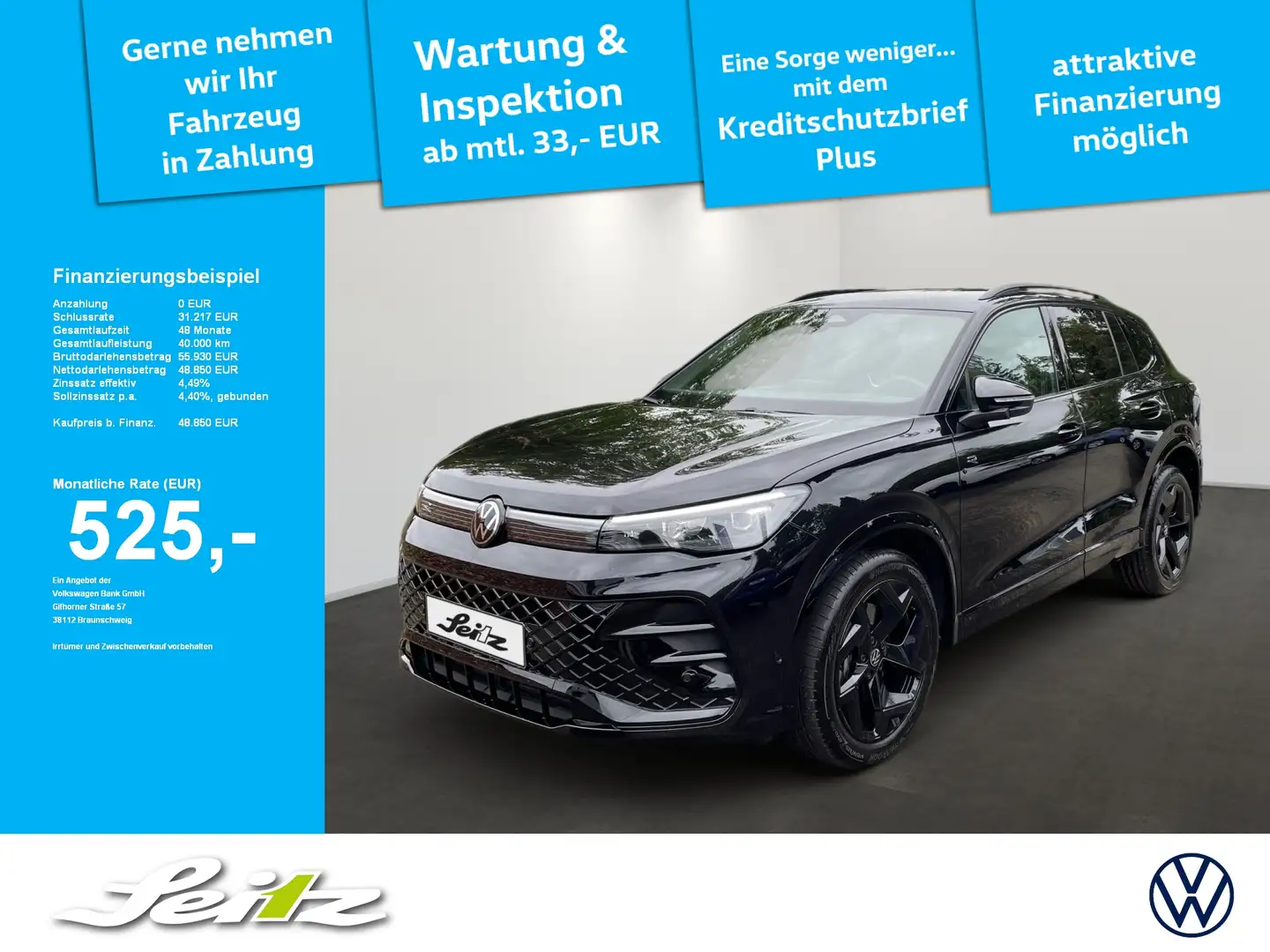 Volkswagen Tiguan 2.0 TDI 4-Motion DSG R-Line *AHK*HEAD-UP*KAMERA* Noir - 1