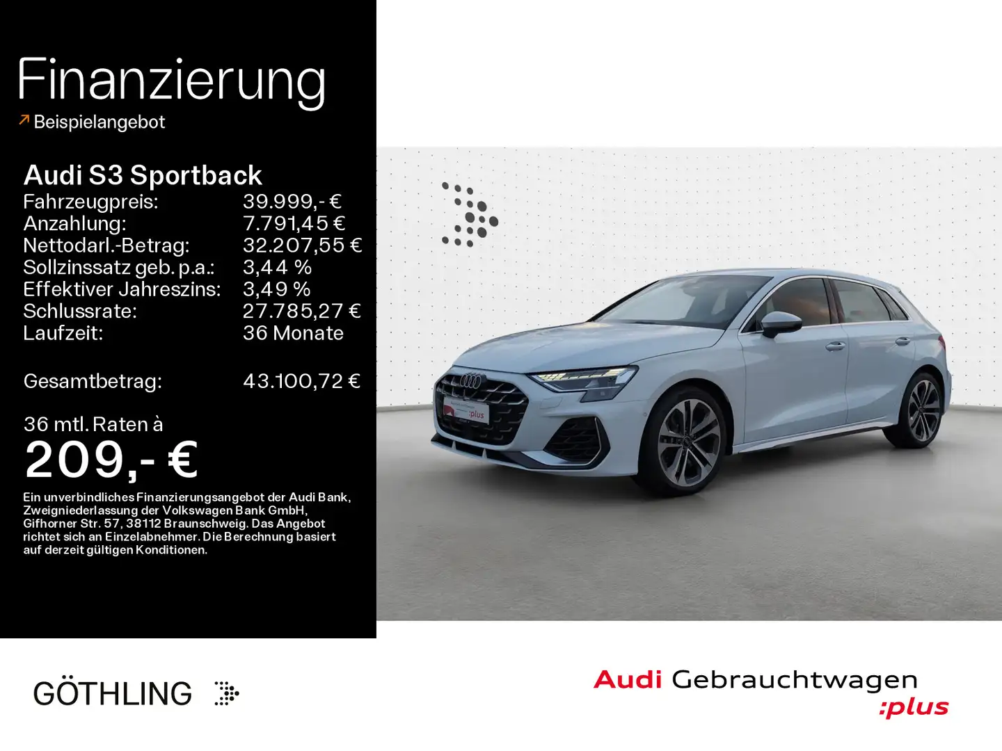 Audi S3 TFSI S tro*LED*Virtual*Navi+*S-Sitz Blanco - 1