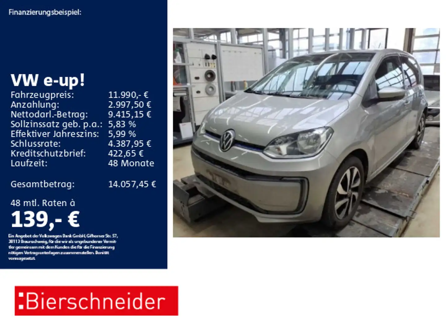 Volkswagen e-up! Active 15" PDC SHZ GRA CAM Silber - 1