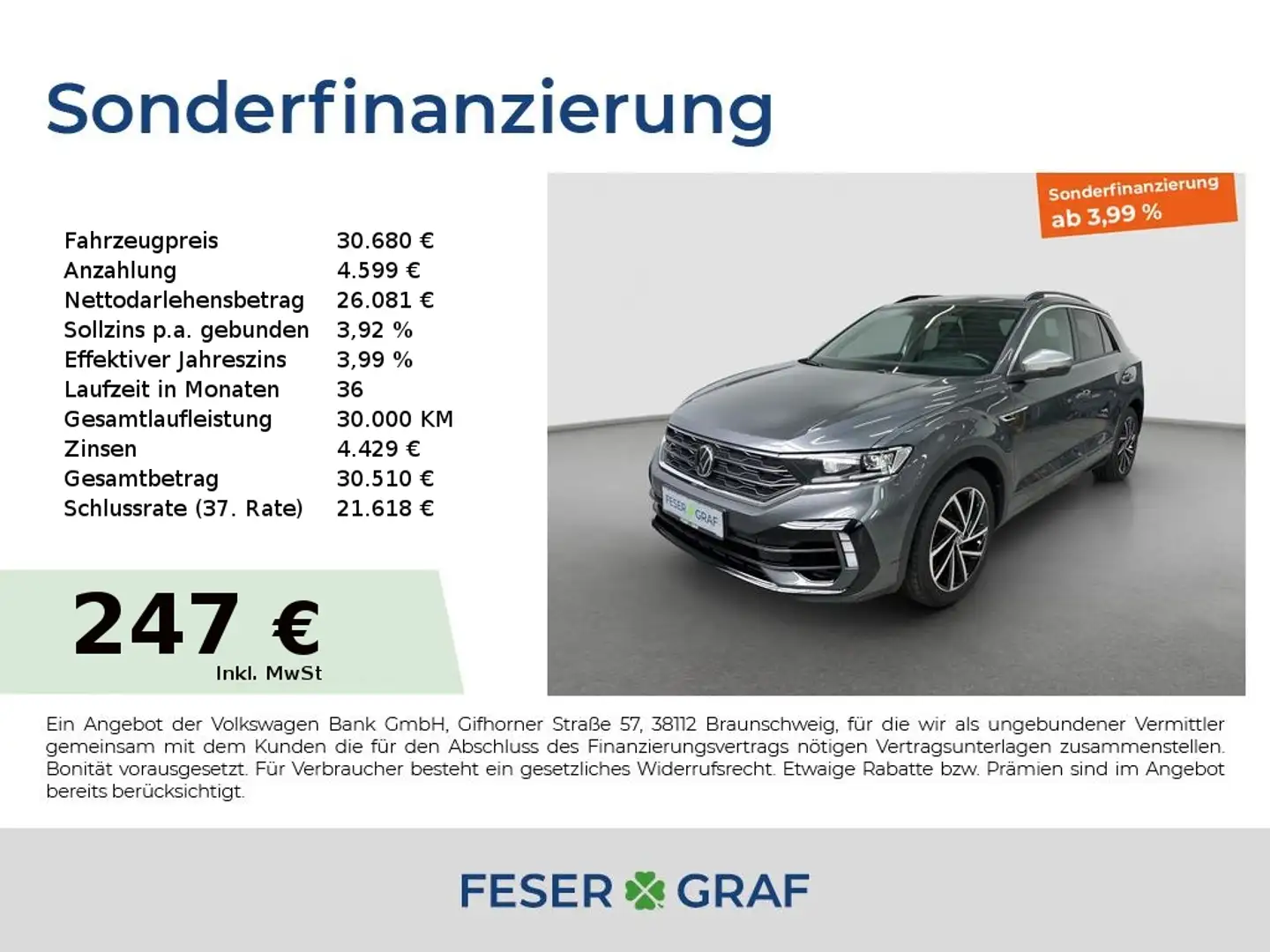 Volkswagen T-Roc R 2.0 TSI 4M 221 kW DSG AHK LED beatsAudio Gris - 1