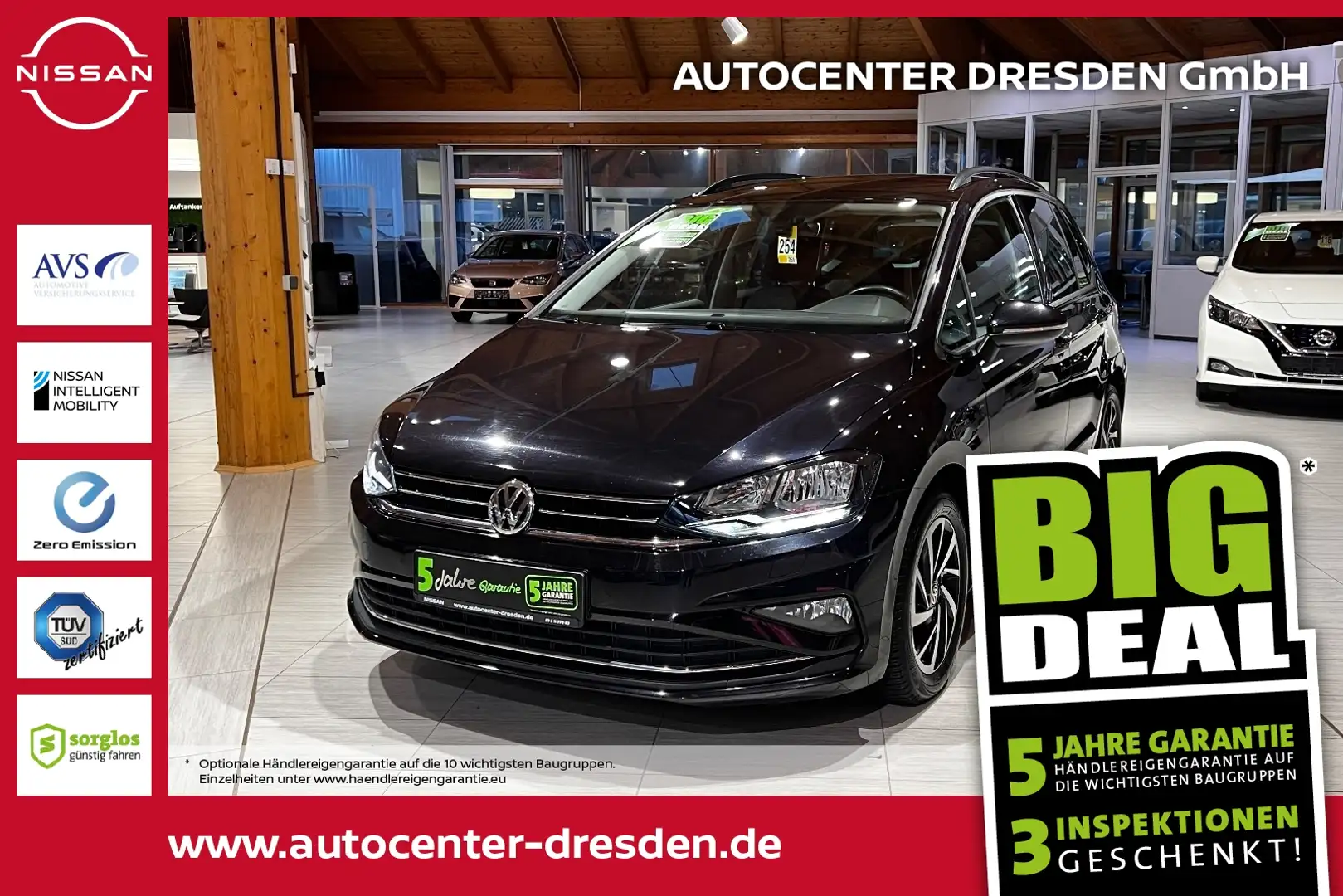 Volkswagen Golf Sportsvan VII 1.0 TSI Join ACC+Navi+SHZ+LM Schwarz - 1