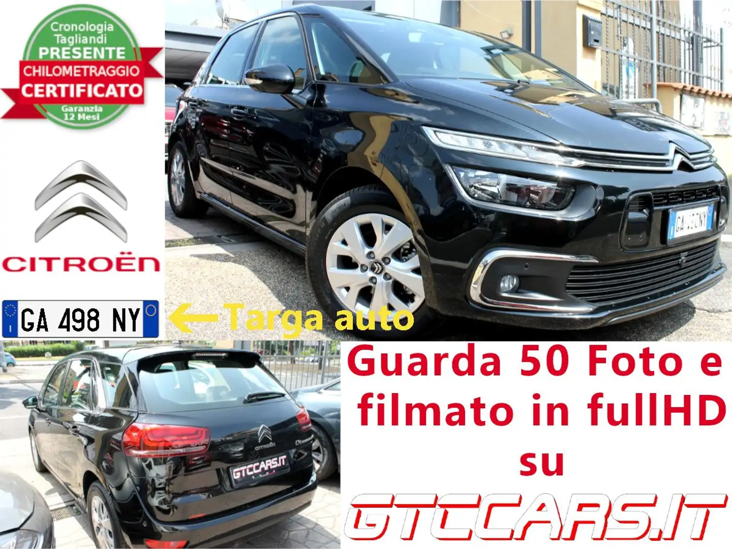 Citroen C4 SpaceTourer 1.5hdi 130Cv EAT8 Cam360 UNIPRO IVA DEDUCIBILE Zwart - 1