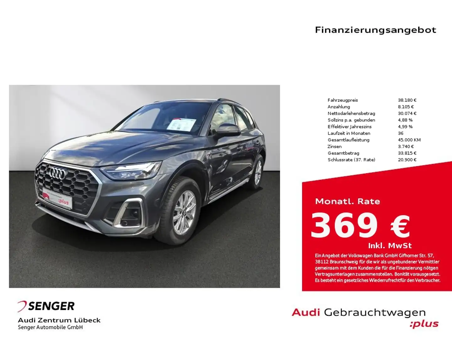 Audi Q5 50 TFSI e quattro S line Navi LED PDC GRA Grijs - 1