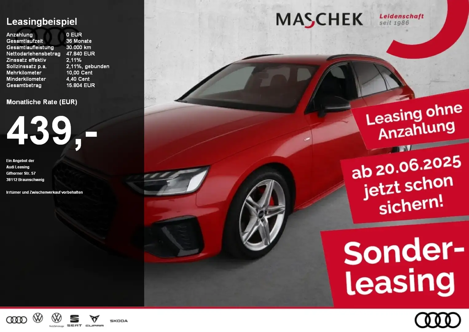 Audi A4 Avant S line 40 TDI S tronic AHK Black Naviplus LE Rouge - 1