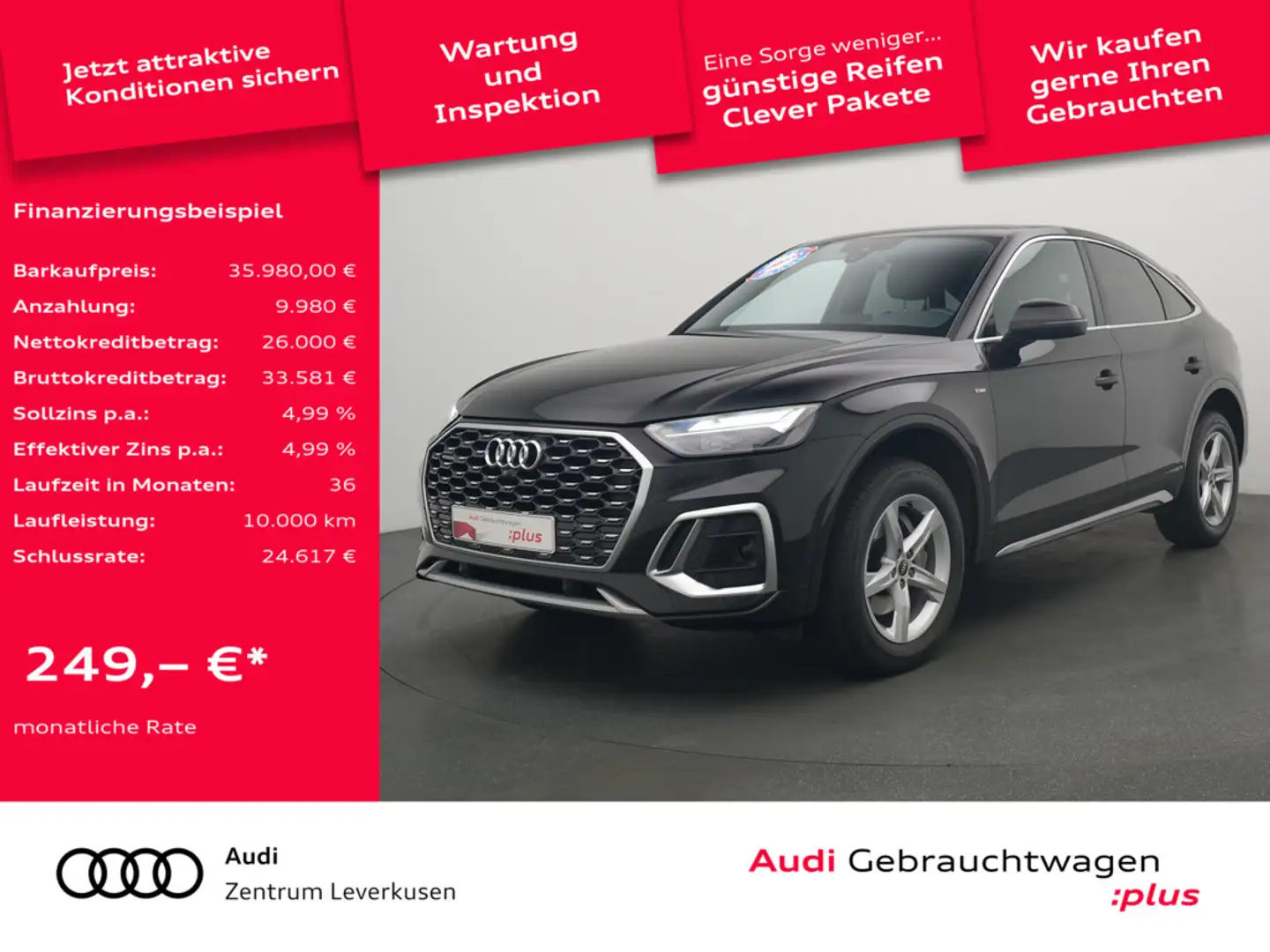Audi Q5 Sportback quattro S line NAVI VIRT AHK LED Schwarz - 1