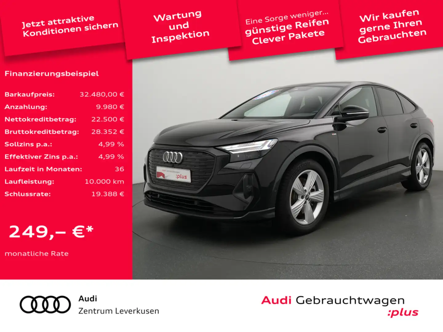 Audi Q4 e-tron Sportback 40 S line PANO LEDER MATR Schwarz - 1