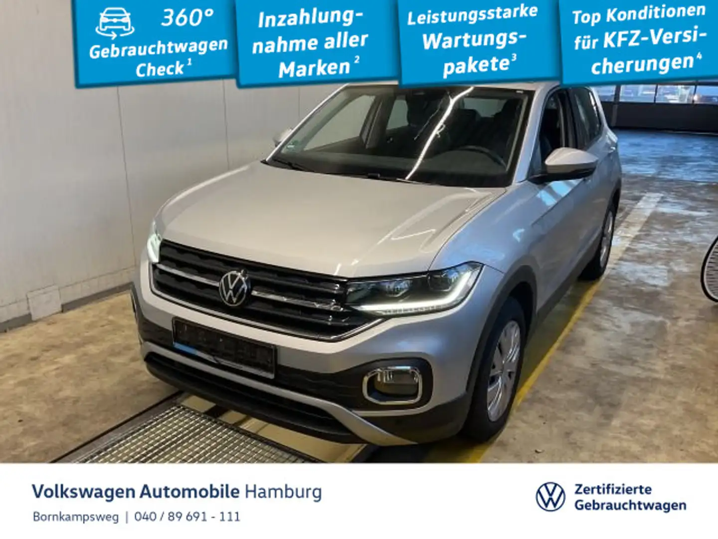 Volkswagen T-Cross 1.5 TSI Style DSG LED Navi Kamera ACC Silber - 1