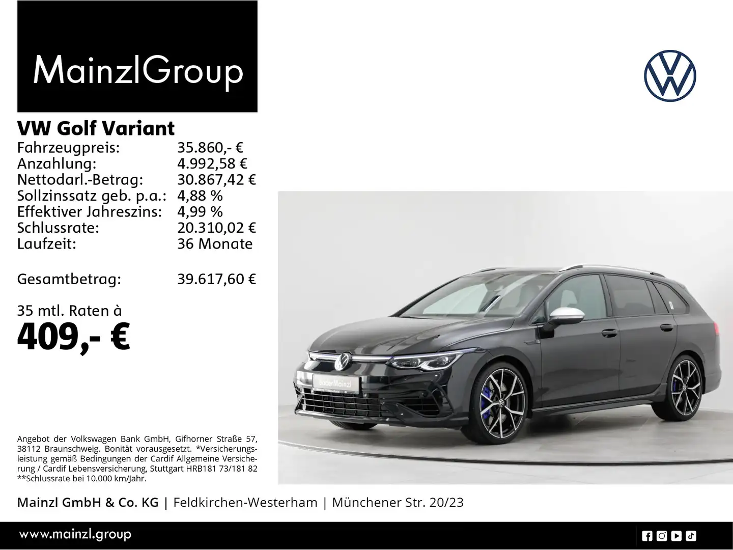 Volkswagen Golf Variant R 2.0 TSI 4M DSG Matrix SHZ Kamera Schwarz - 1