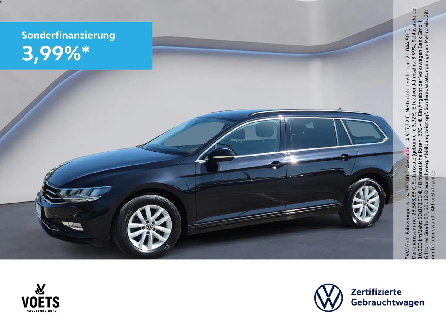 Volkswagen Passat Variant 2.0TDI BUSINESS LED+AHK+Navi+PDC Schwarz - 1