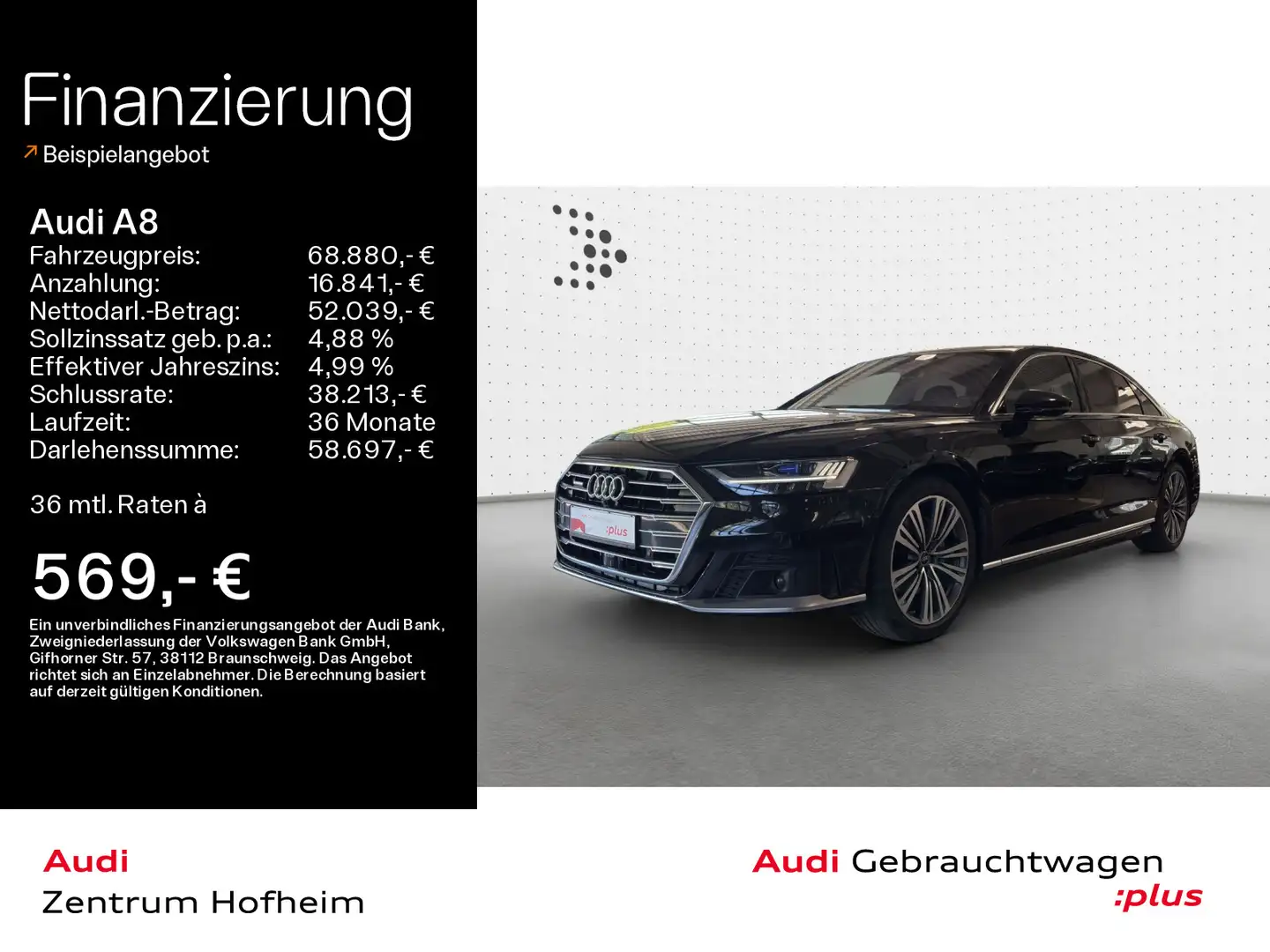 Audi A8 Lang 50 TDI*Laser*B&O Ad*Kühlbox*HUD*Pano*Vir Noir - 1