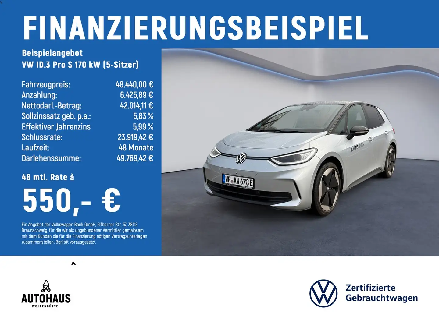 Volkswagen ID.3 Pro S 170 kW (5-Sitzer) Silber - 2