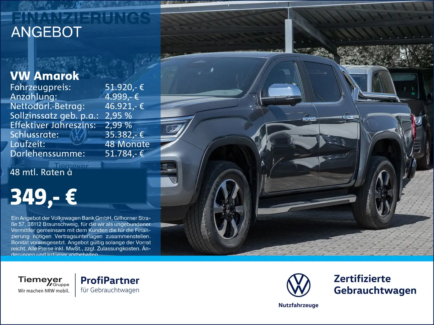 Volkswagen Amarok V6 STYLE 360 STD.HZ LEDER AHK ACC HK Szary - 1