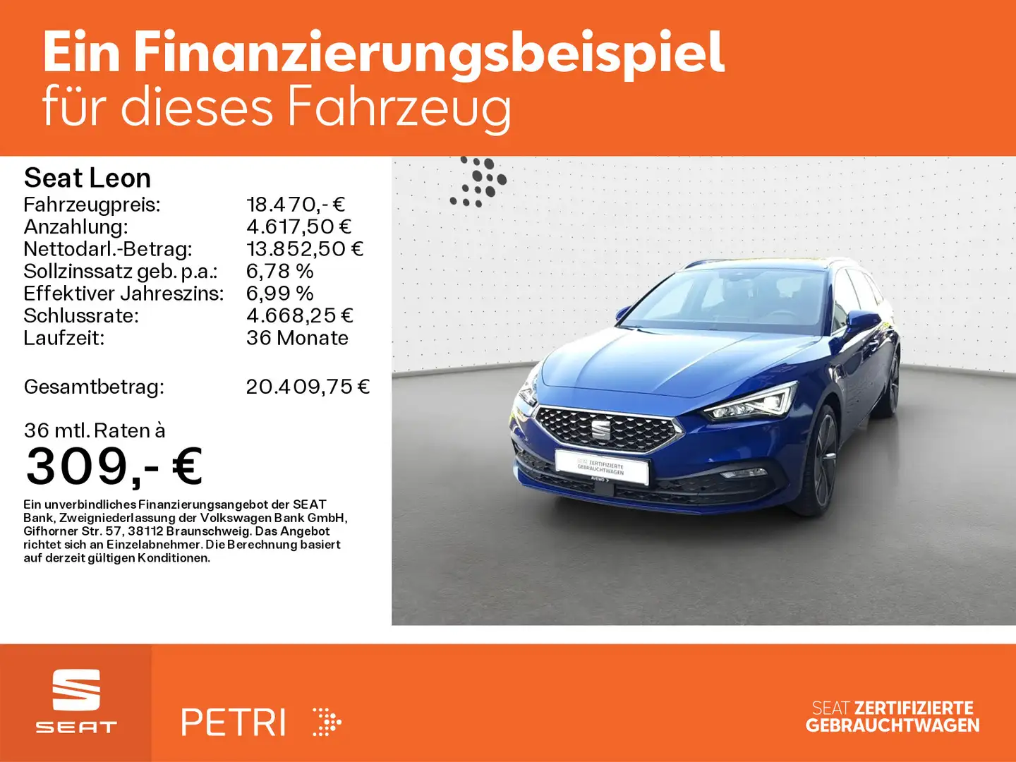 SEAT Leon SP 1.5TSI eHybrid *KAM*PANO*LED*NAV*SHZ* Blau - 2