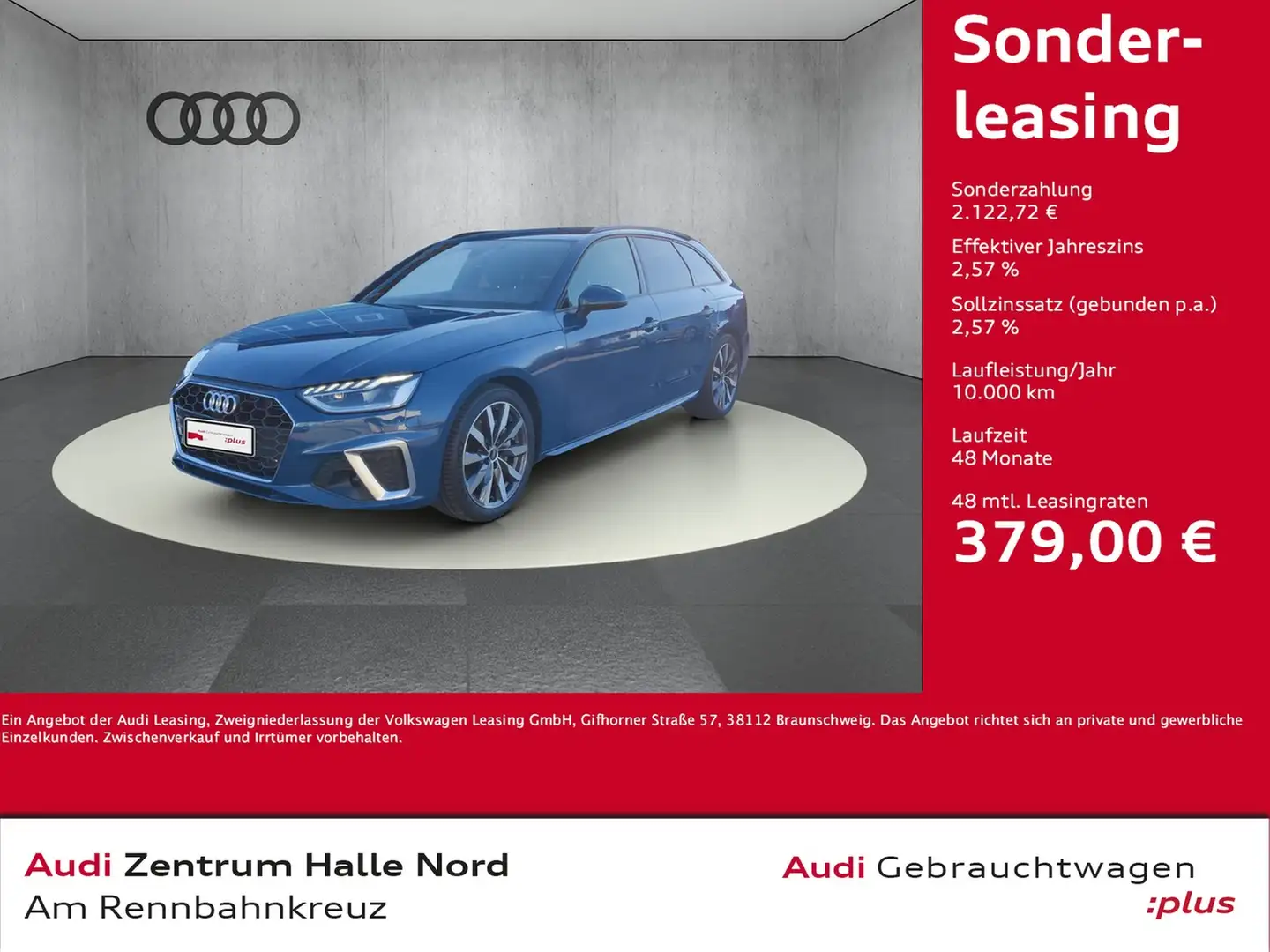 Audi A4 Avant 40 TFSI S line S tronic Blau - 1