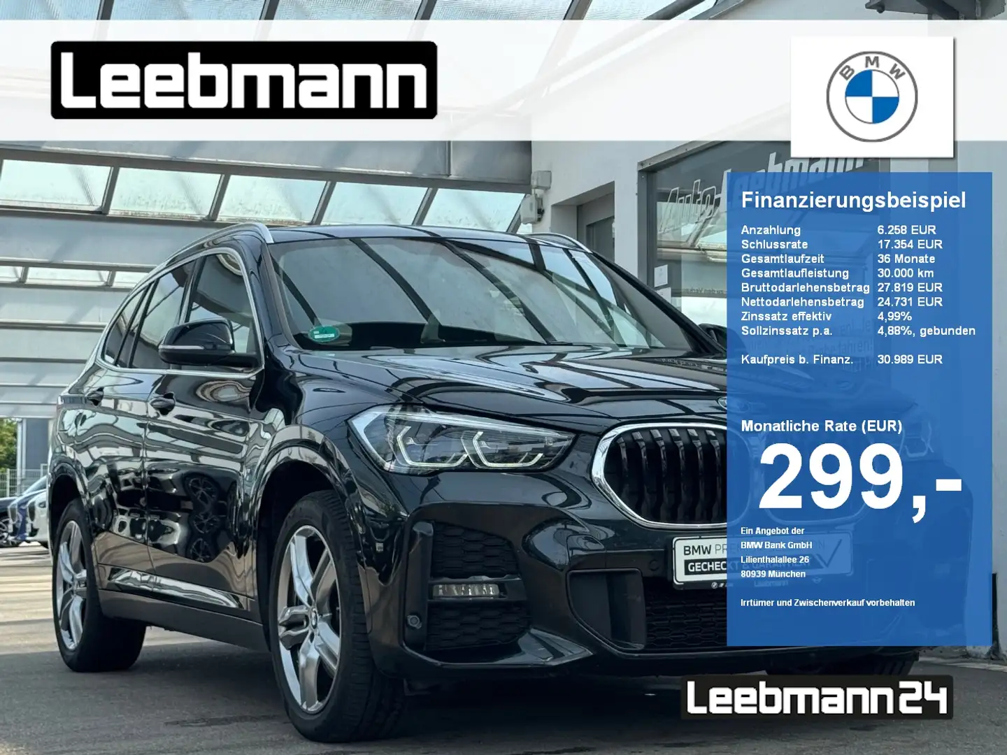 BMW X1 xDrive20d M-Sport elSitze/HUD 2 JAHRE GARANTIE Schwarz - 1