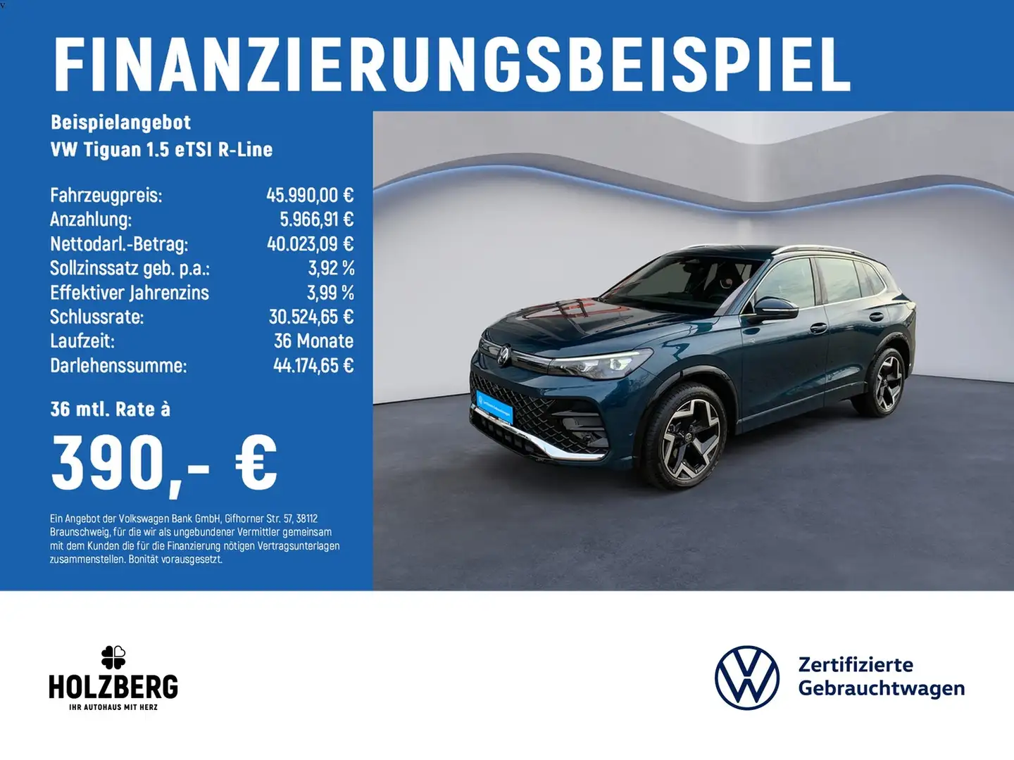 Volkswagen Tiguan 1.5 eTSI R-Line MATRIX+AHK+STHZ+HUD Blau - 2