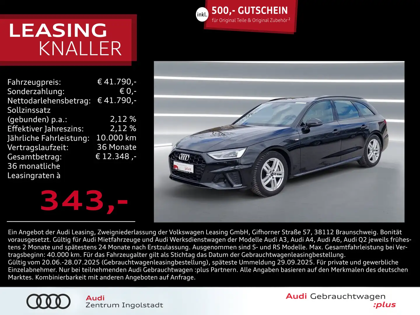 Audi A4 Avant 40 TDI qu S line NAVI ACC virtual+ 18" Schwarz - 1