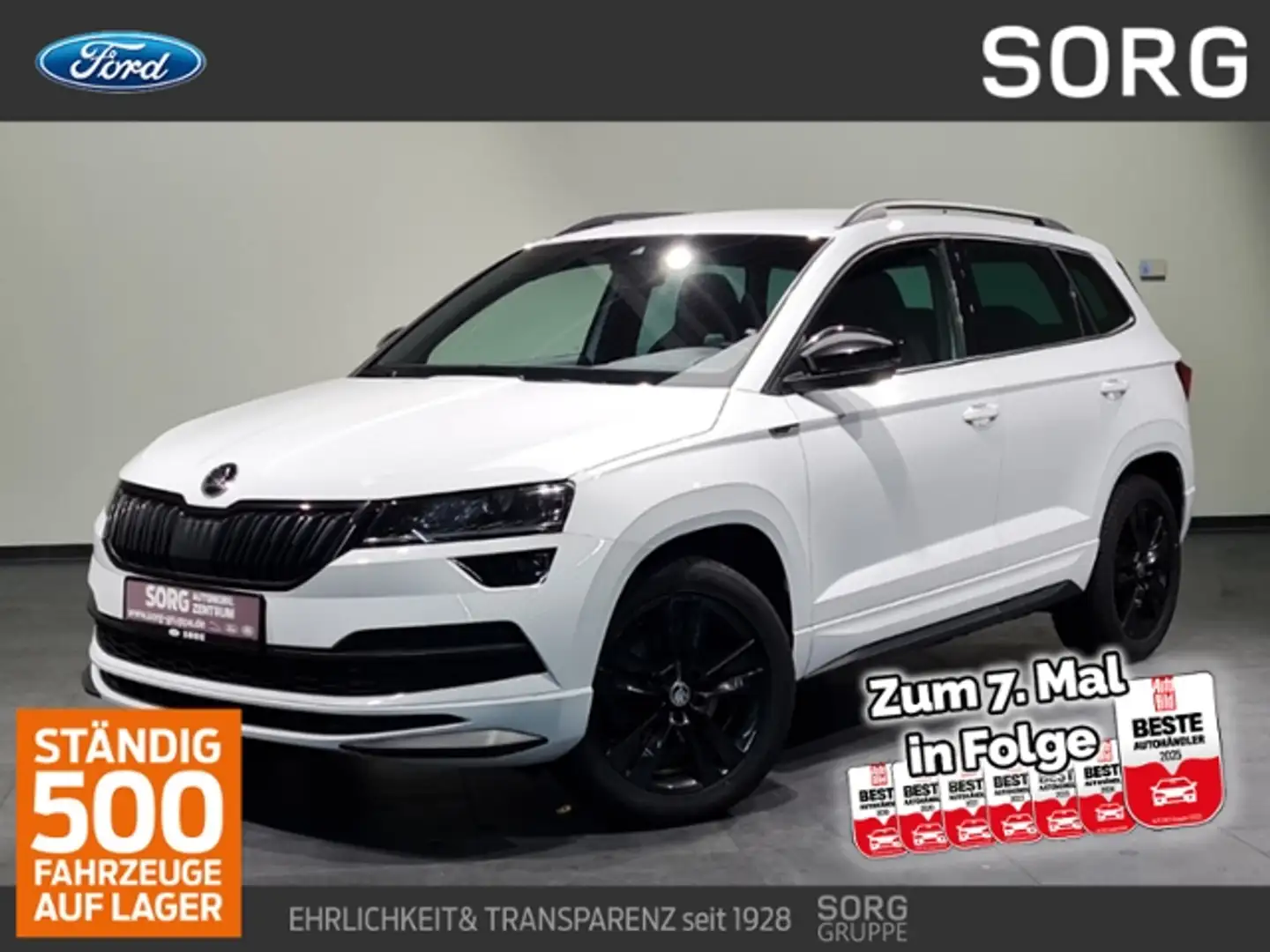 Skoda Karoq 2.0 TDI Sportline 4x4*AHK*LED*NAVI* Weiß - 1