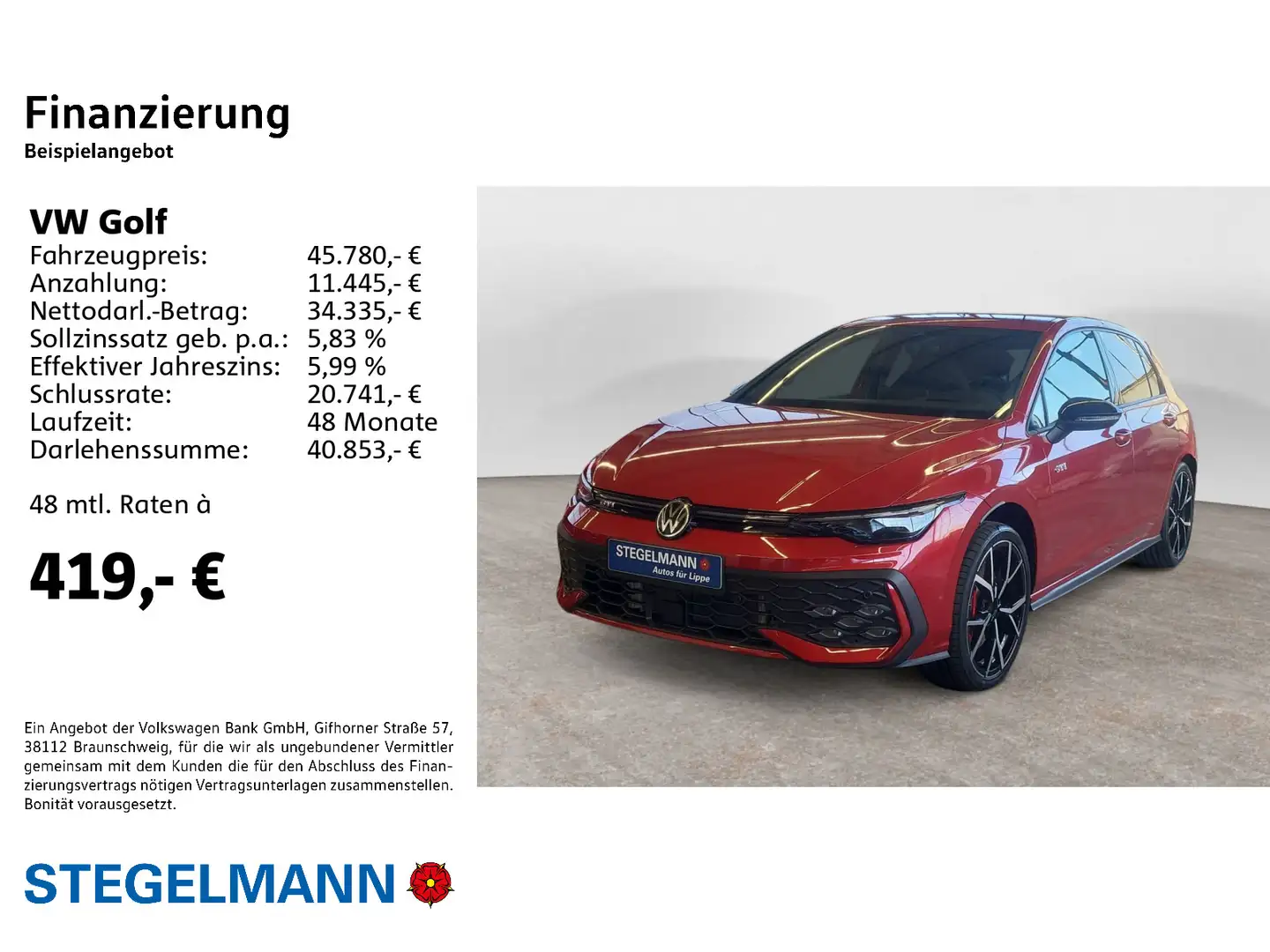 Volkswagen Golf GTI Golf 2,0 l TSI OPF 7-Gang-DSG GTI Rot - 2