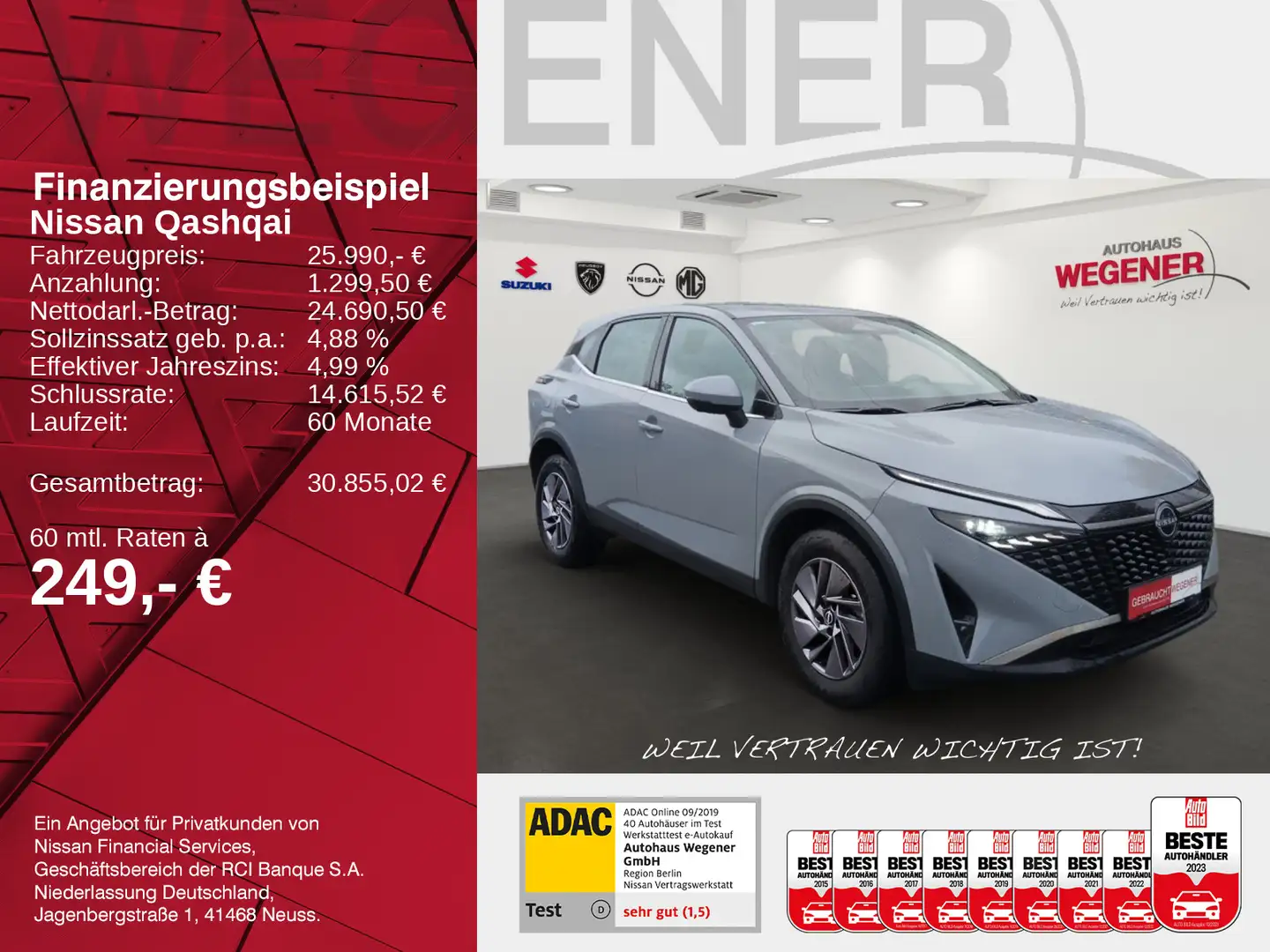 Nissan Qashqai QASHQAI ACENTA 6MT NAVI CARPLAY SHZ 360° WINTER Grau - 2