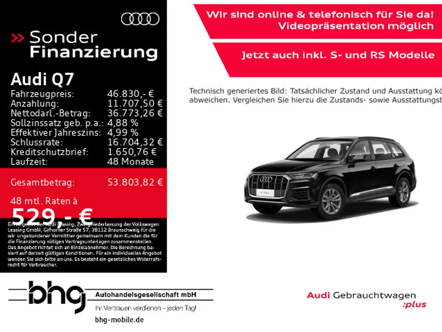 Audi Q7 55 TFSI e quattro tiptronic Schwarz - 1