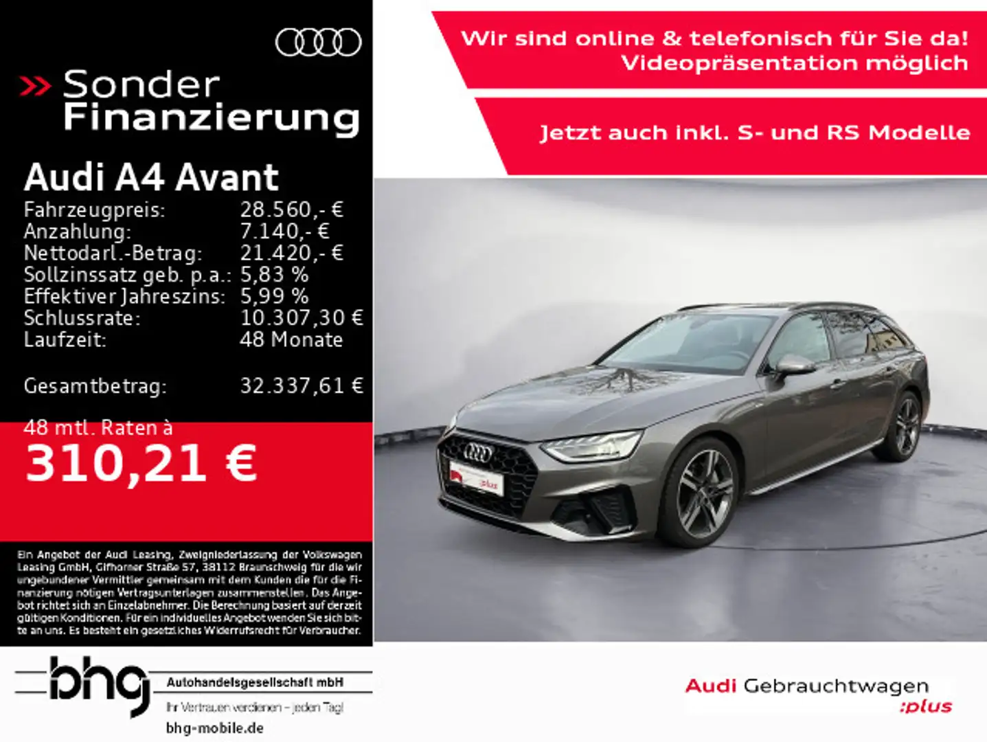 Audi A4 40 TDI S-line Assist/Matrix/DAB/Kamera/ Grau - 1