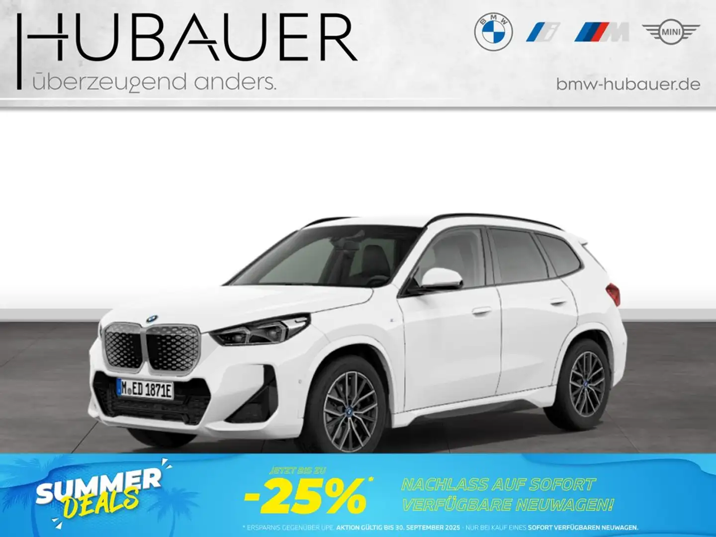 BMW iX1 eDrive20 [M Sport, AHK, ACC, RFK, 18" LMR] Weiß - 1