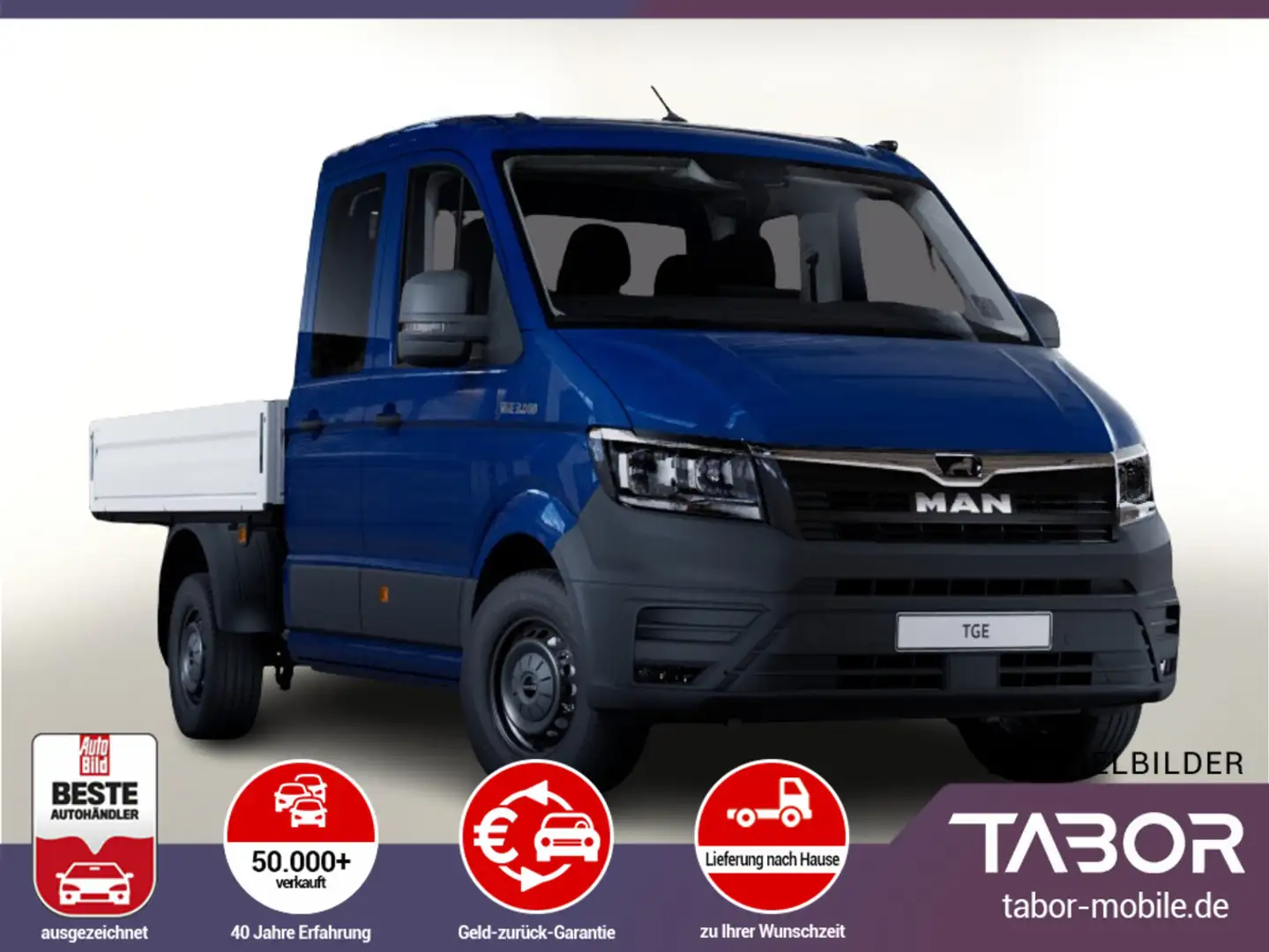 MAN TGE Pritsche DoKa 2.0 TDI 140 Kam Temp PDC 3-S Albastru - 1