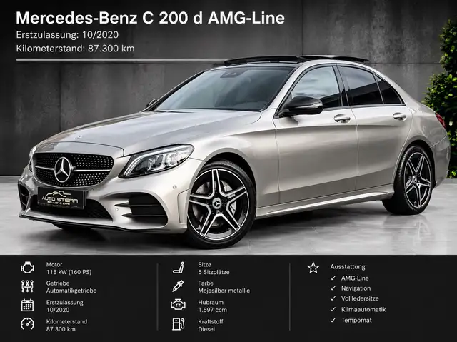 Mercedes-Benz C 200 d AMG NIGHT P R.CAM LEDER AMBIENTE PANO