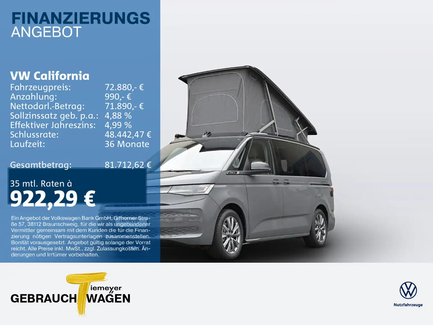 Volkswagen Sonstige T7 California TSI DSG Ocean HuD NAVI GJR Grau - 1