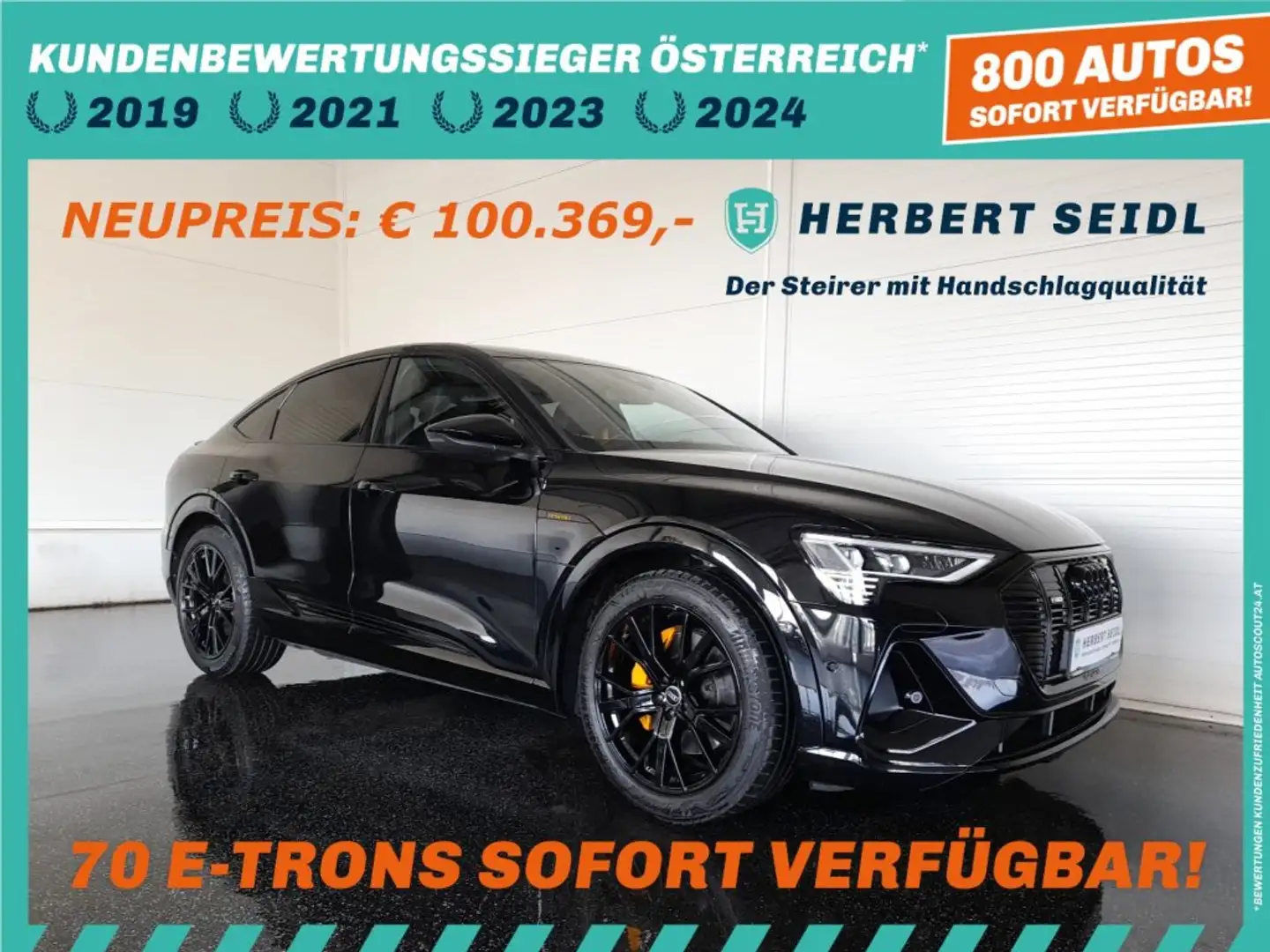 Audi e-tron SB 95 kWh quattro S-LINE BLACK EDITION *NP: €100.369,- / 21 ZOLL / ASS PAKET TOUR / OPTIKPAKET SCHWARZ PLUS* Schwarz - 1