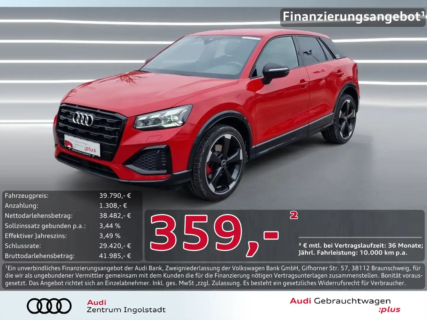Audi Q2 35 TDI qu S line NAVI MATRIX AHK STHZG 19" Advance Rot - 1