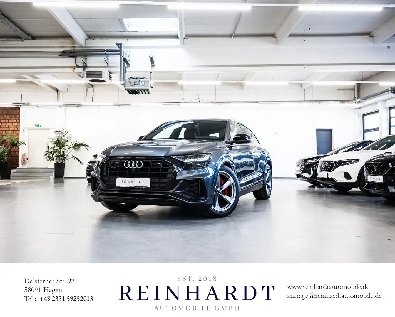 Audi Q8 60TFSIe 2x S LINE BLACK 21Z/ACC/HuD/PANO/360° Grau - 1