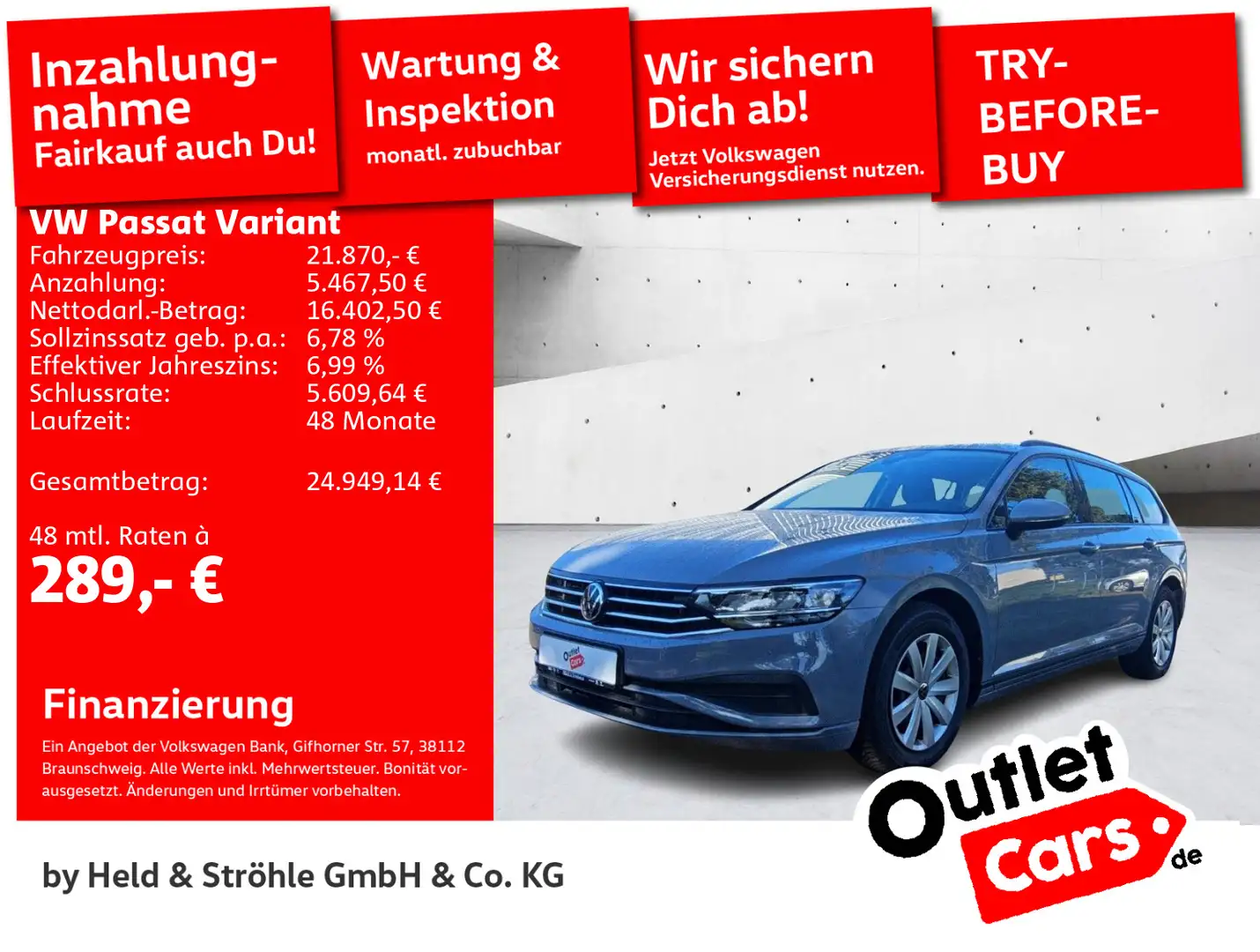 Volkswagen Passat Variant 1.5 TSI DSG LED NAV KAM PDC SHZ Grau - 1