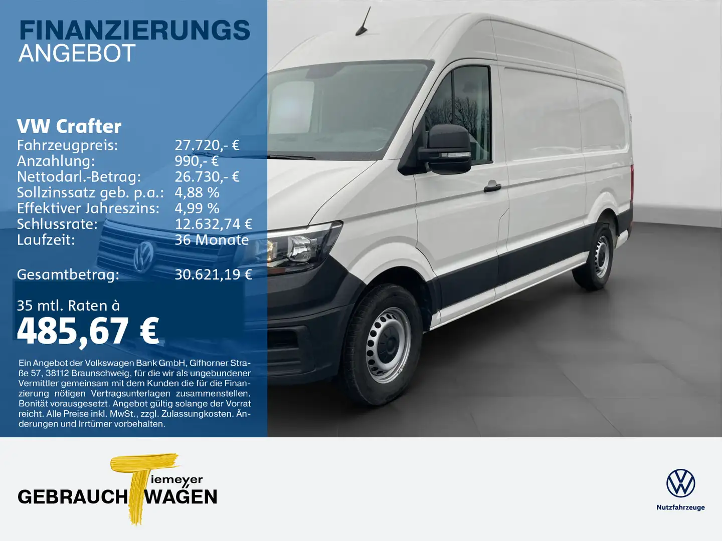 Volkswagen Crafter 35 Kasten RWD MR HD AHK CLIMATIC GJR Weiß - 1