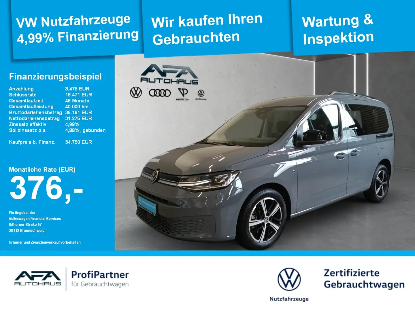 Volkswagen Caddy 1,5 TSI Life DSG LED*AHK*SHZ*Vorb.Navi Gris - 1