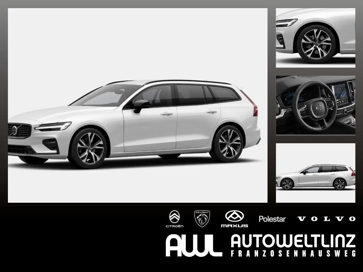 Volvo V60 Kombi B4 (Benzin) Plus Dark ACC+LED+Navi+SHZ Weiß - 1