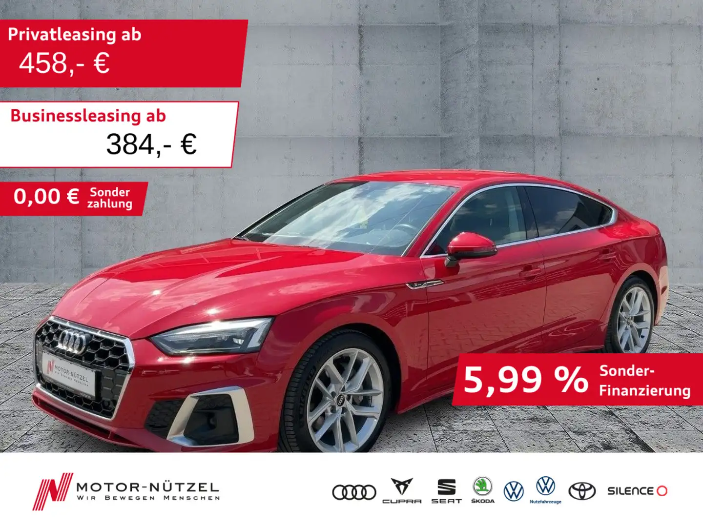 Audi A5 40 TDI S-TR S-LINE 5JG+LED+NAVI+ACC Rot - 1