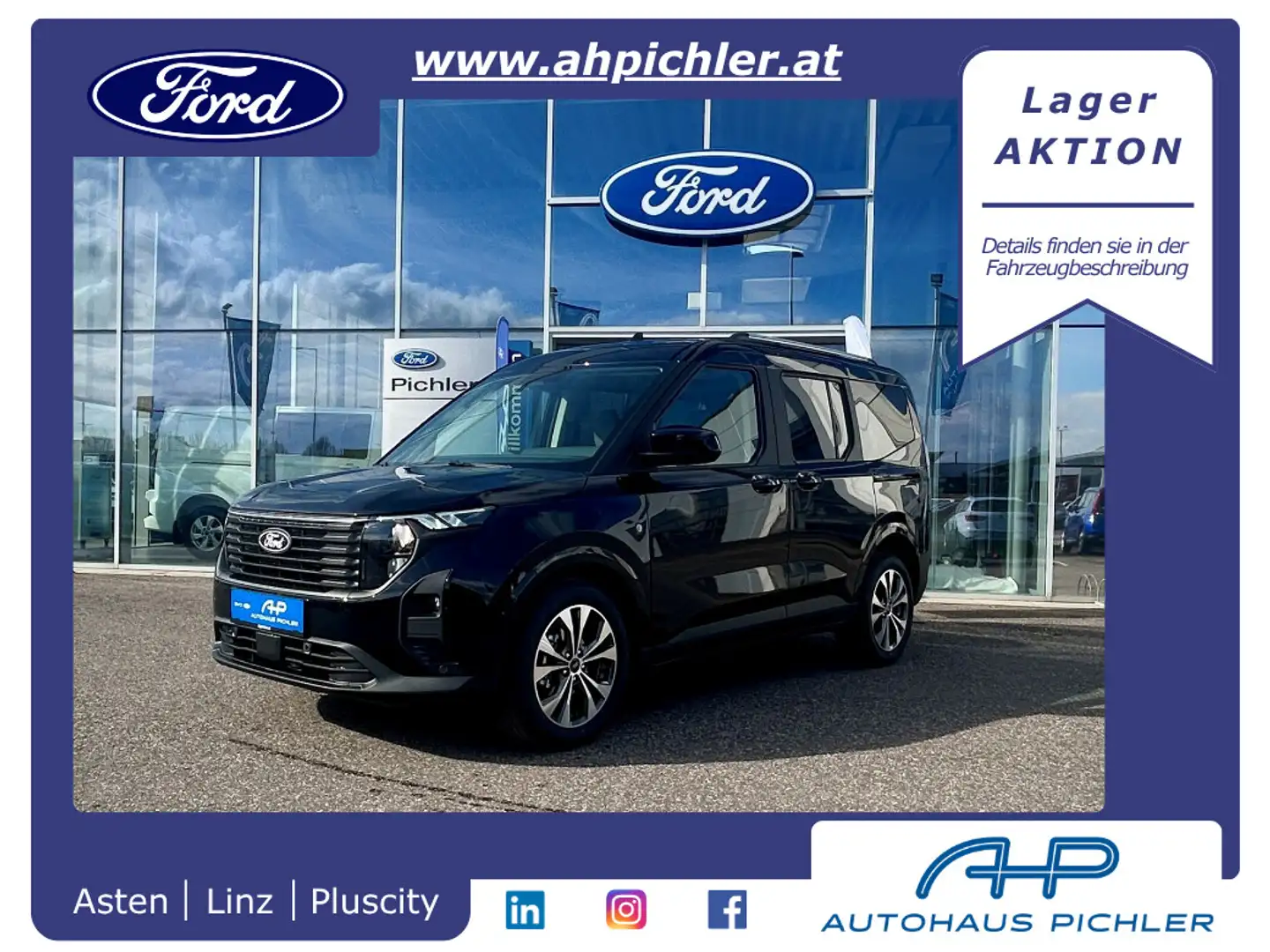 Ford Tourneo Courier Titanium 1,0 Ecob. 125PS WOW AKTION Schwarz - 1