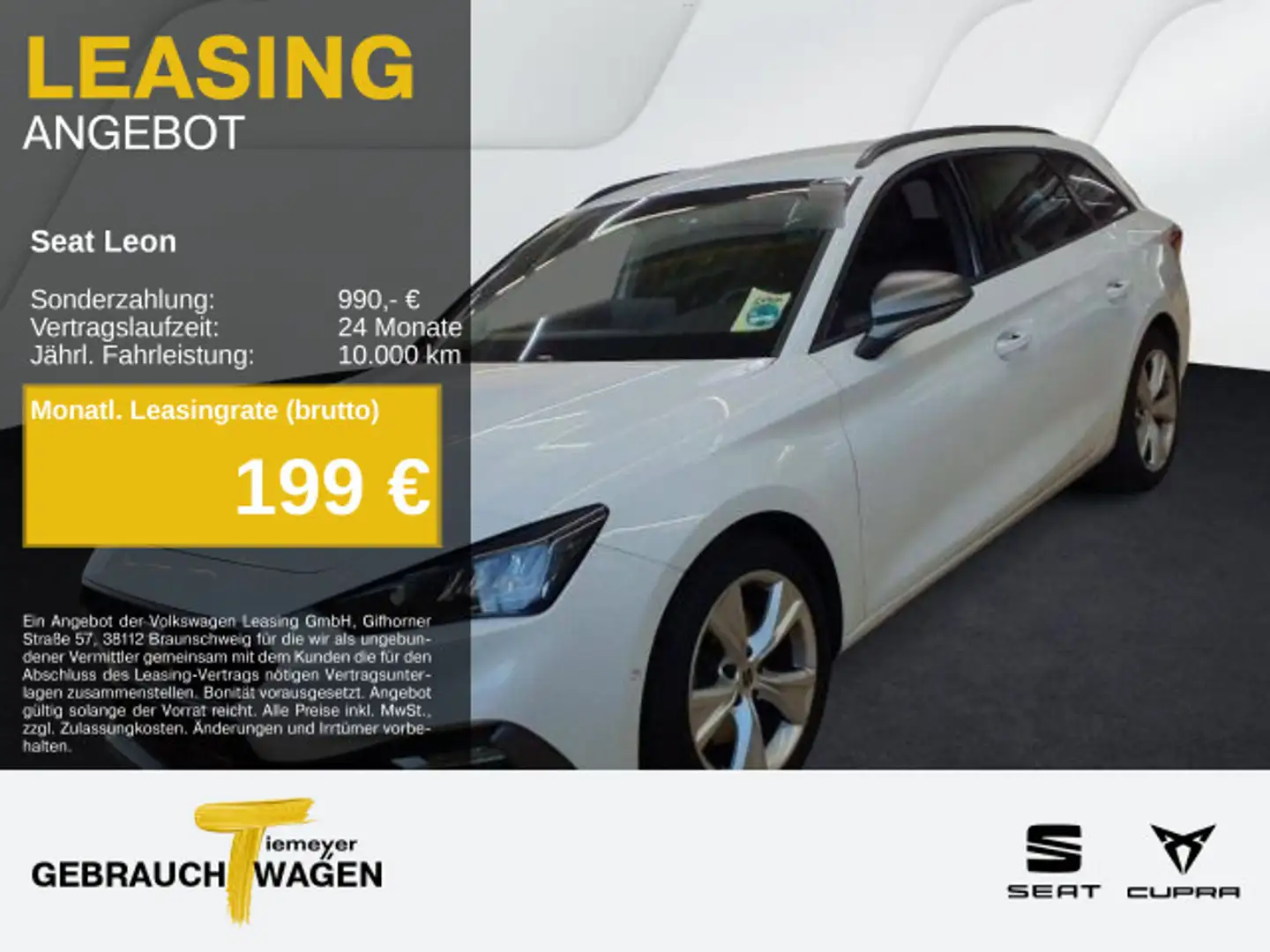 SEAT Leon Sportstourer 2.0 TDI DSG FR AHK SIDE-ASSIST Weiß - 1
