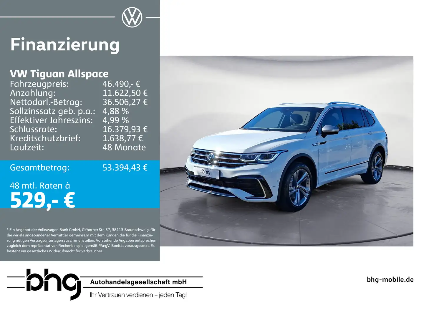 Volkswagen Tiguan Allspace 2.0 TSI 4Motion DSG R-Line PanoD Weiß - 1