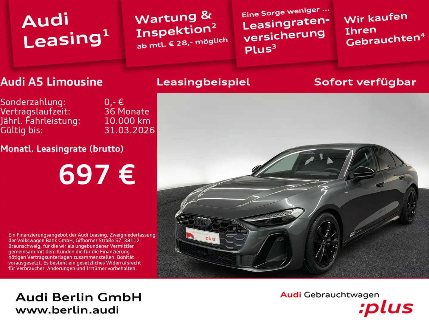Audi A5 TFSI quattro S tronic Grau - 1
