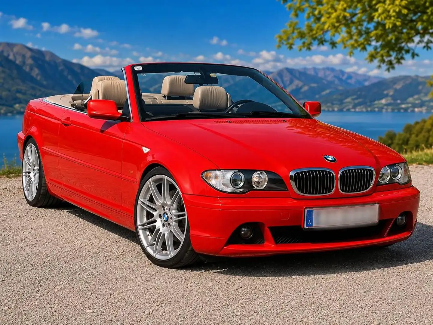 BMW 320 Facelift Cabrio, Japanrot – 2. Hand, selten! Rot - 1