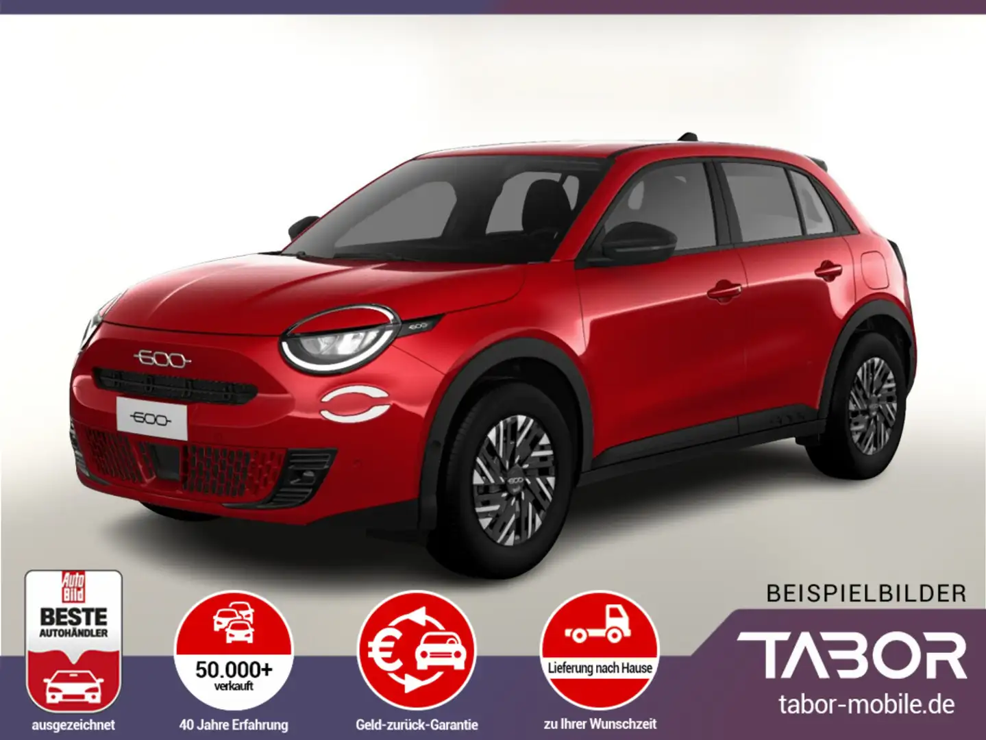 Fiat 600 MHEV 100 DCT LED PDC360° Keyl SHZ DigCo Kam Rot - 1