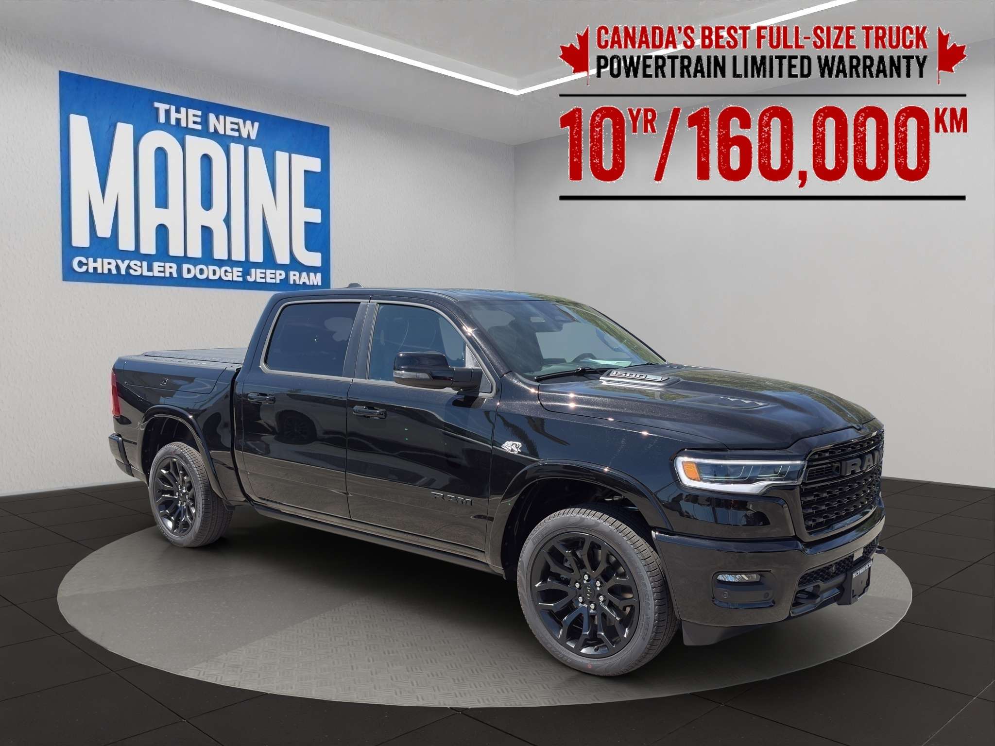 Black 2026 RAM 1500 Pickup Truck Four-Wheel Drive 8-Speed Automatic