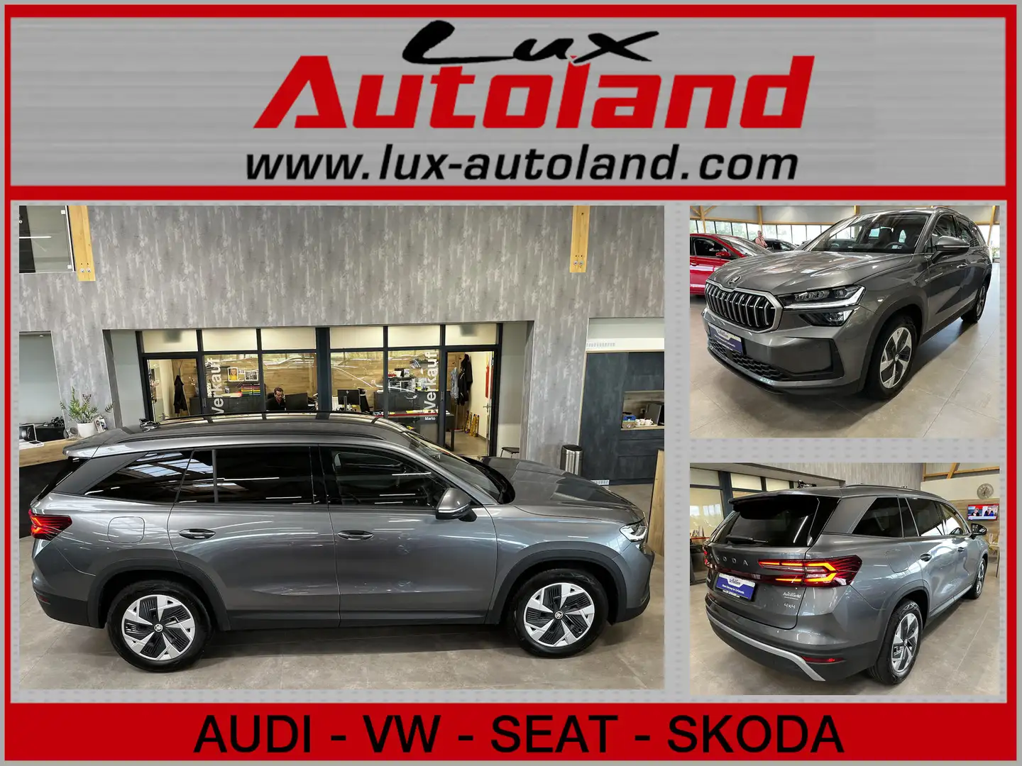 Skoda Kodiaq TDI 4x4 Leder ACC AHK 5JG 7-Si Matrix Kam Gris - 1