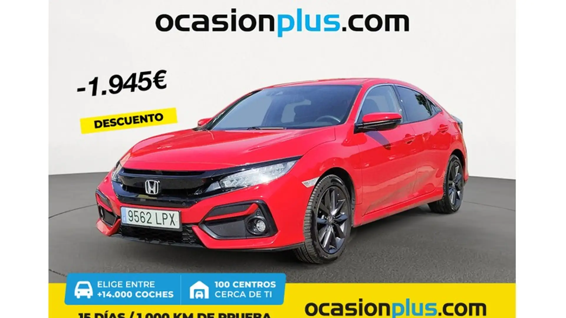 Honda Civic 1.0 VTEC Turbo Elegance Navi Rood - 1
