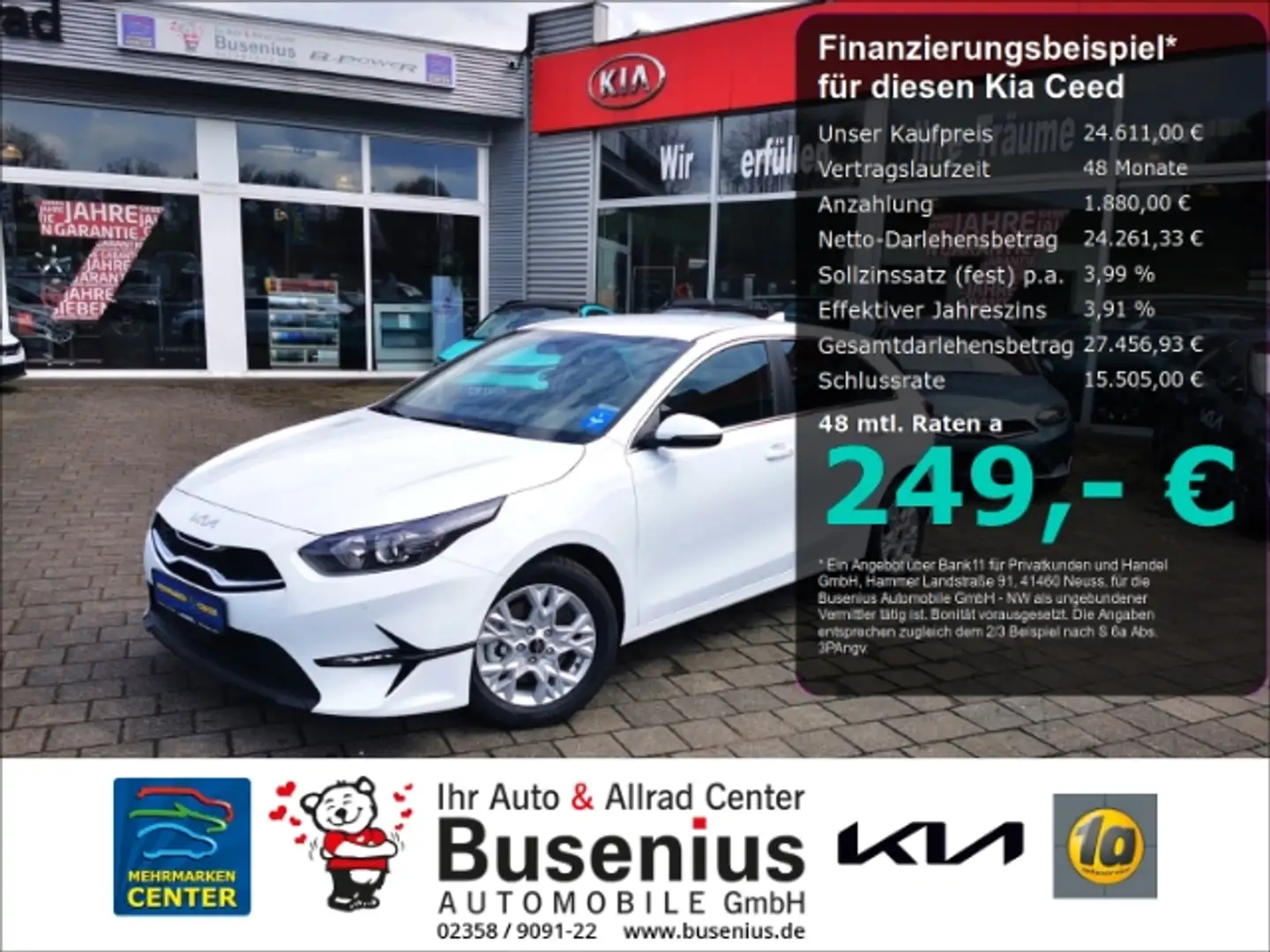 Kia Ceed / cee'd 1.0 T DCT Ultimate STD+Navi+Bluetooth+16Zoll Alb - 1